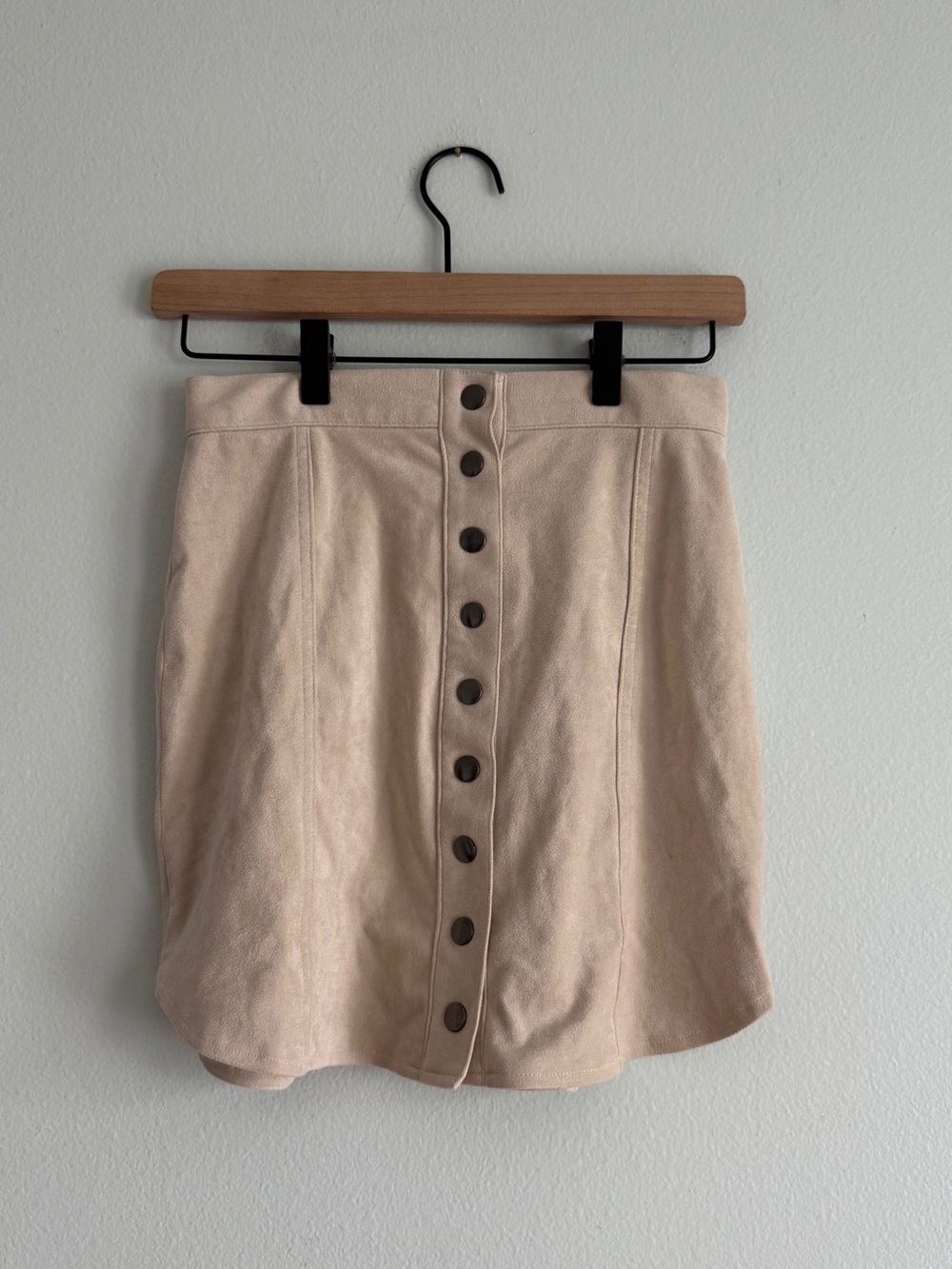 BB Dakota Neutral Cream Button-Front Skirt
